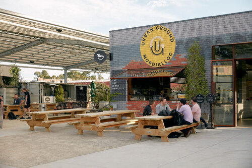 Urban ground distillery food truck park commercial construction